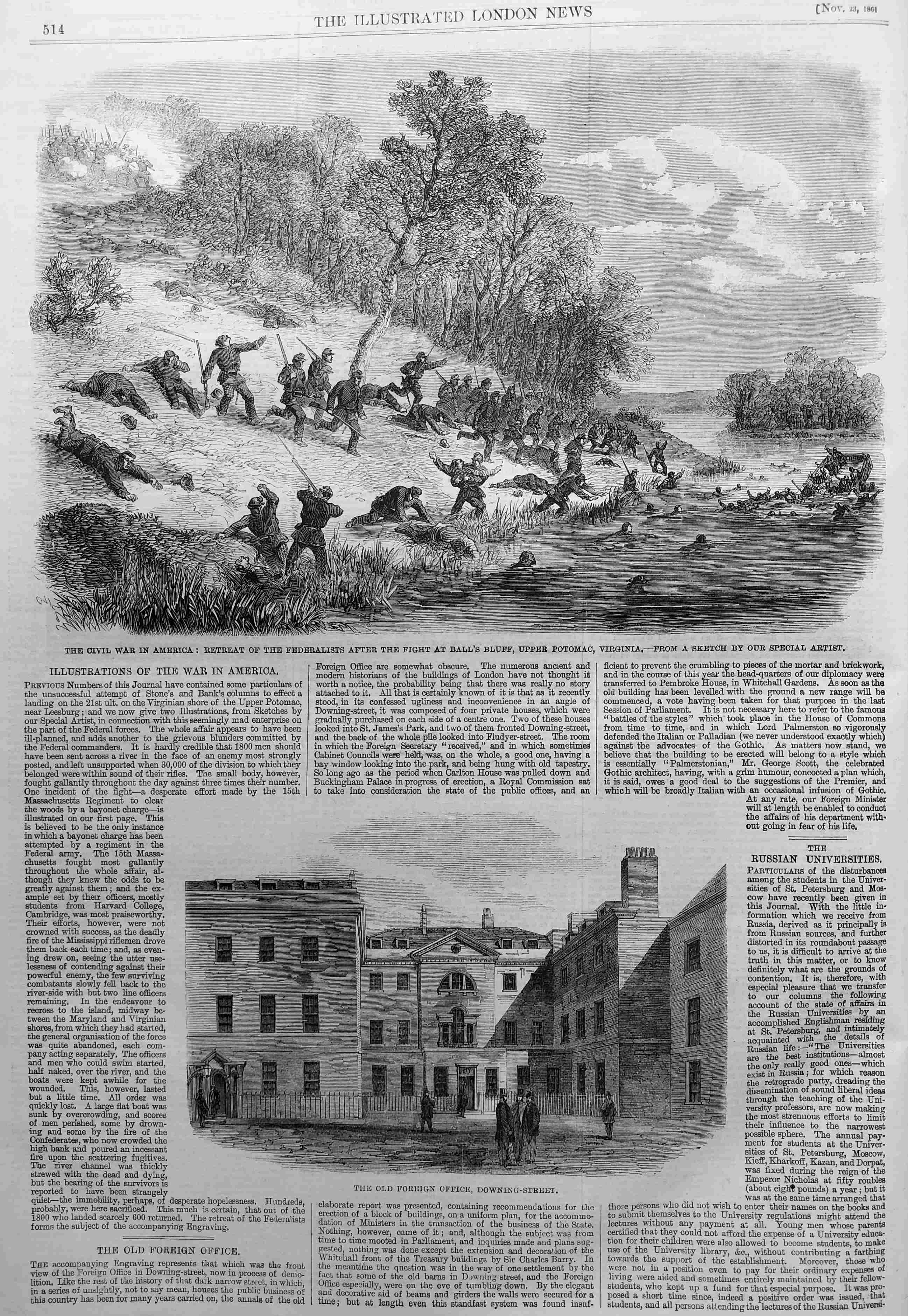 retreat in the fight at Ball's Bluff